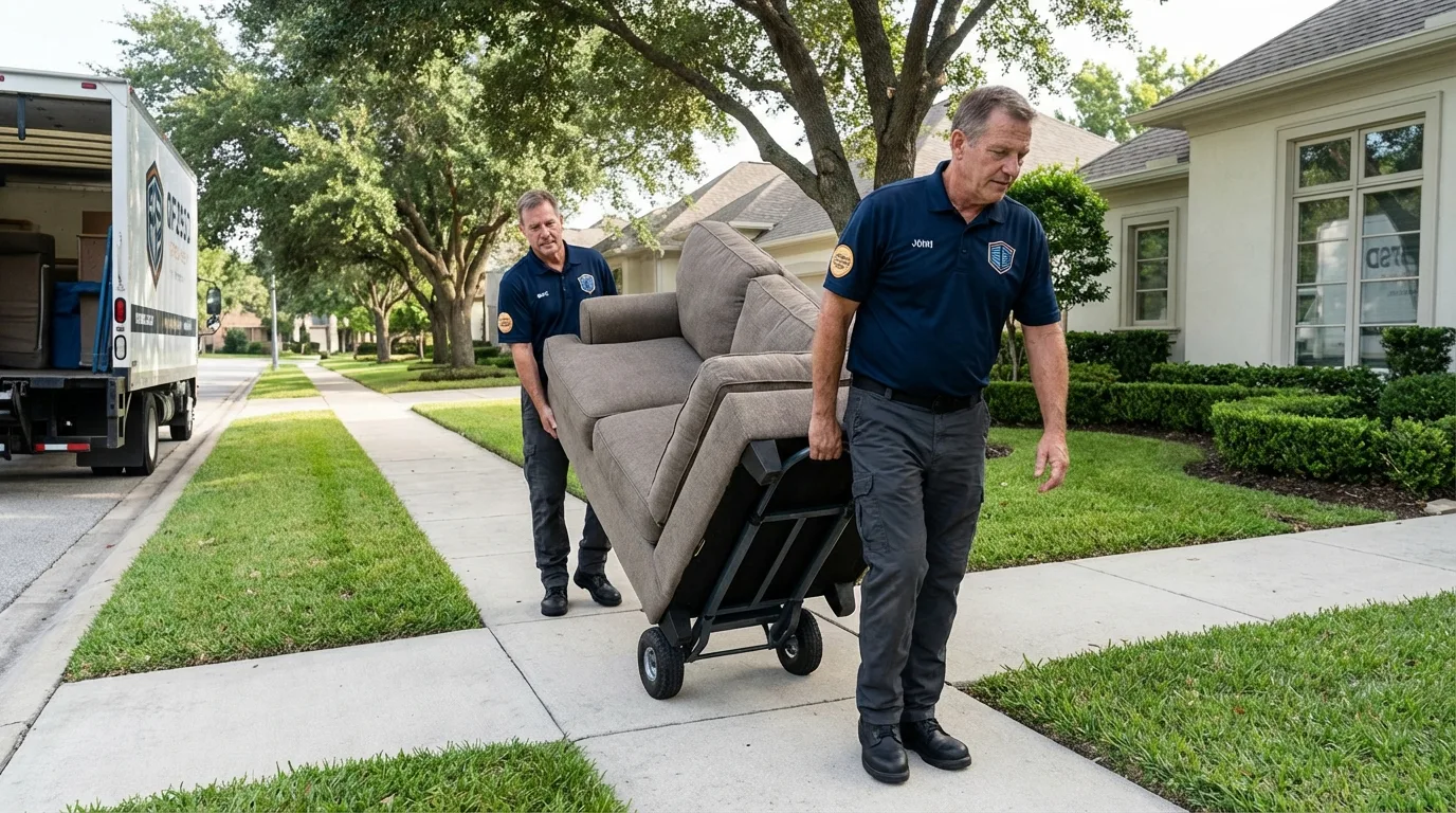 Local residential moving crew loading furniture in Eminence, MO